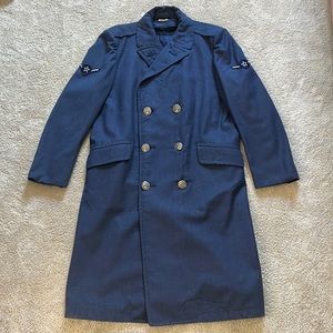 Vintage US Air Force Military Pea Coat with Original Patches Navy Size 37R